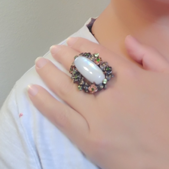 Natural moonstone sterling artistic ring - Picture 5 of 5